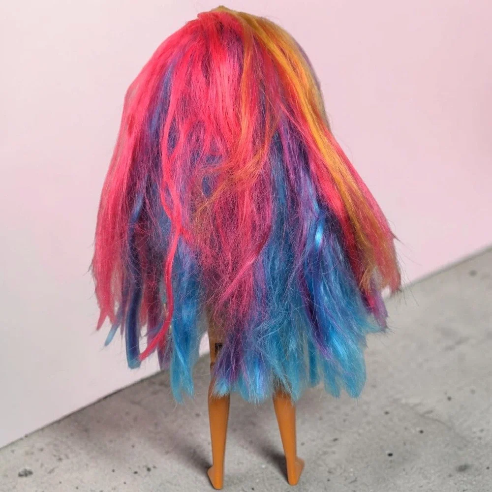 VTG 1991 Mattel Totally Hair Barbie Doll Multi-Color Neon Long Hair 90s Toy